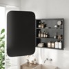 PexFix 36" x 24" Bathroom Cabinet with Mirror Stainless Steel Frame and 2 Adjustable Shelves Wall Medicine Cabinets Mirrors Rectangle Recessed Black - 2 of 4
