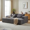 KWPZQEB 87" Sectional Lounge Chaise, Cloud Plush Loveseat, Corduroy Upholstered Boneless Sofa Bed with Deep Seat & 2 Pillows, No Assembly Required - 3 of 4