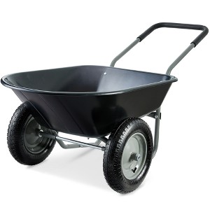 Best Choice Products Dual-Wheel Home Wheelbarrow Yard Garden Cart for Lawn, Construction - 1 of 4