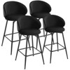 Bekrvio 30" Bar Height Stools - Swivel Velvet Barstools with Back, Modern Upholstered High Chairs for Kitchen Counter, Home Pub - 3 of 4