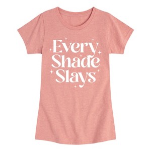 Girls' - Instant Message - Every Shade Slays Fitted Short Sleeve Graphic T-Shirt - 1 of 4