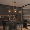 LNC Chrysaorican 3-Light 47.2" Luxury and Glam Linear Oversized Kitchen Island Pendant Lights, Gold with Globe Iridescent Glass - 4 of 4