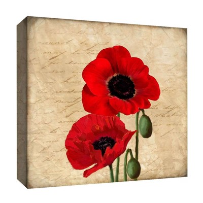 16" x 16" Vivid Red II Decorative Wall Art - PTM Images