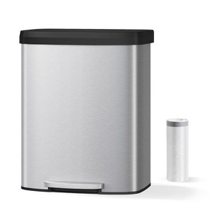 21 Gallon / 80 Liter Stainless Steel Trash Can,For Office, Bathroom, Dining Room - 1 of 4