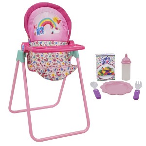 Baby Alive Doll Highchair Set - Pink & Rainbow - 6 Pieces, Fits Dolls Up to 24" - 1 of 4