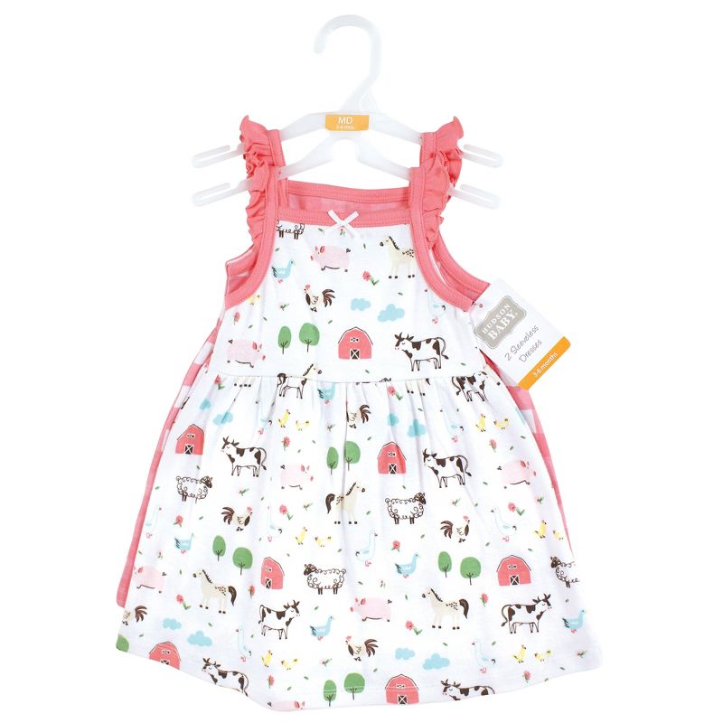 Hudson Baby Infant and Toddler Girl Cotton Dresses, Farm Animals, 2 of 5