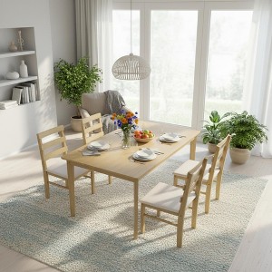 Homy Casa 5-Piece Solid Wood Dining Table and Chairs Set, Modern Kitchen & Dining Furniture - 1 of 4