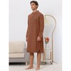INSPIRE CHIC Men's Long Sleeves Banded Collar Henley Nightgown - 3 of 4