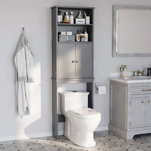 Celebalcony 74.8'' H Freestanding Over the Toilet Storage Over the Toilet Etageres Gray - 1 of 4