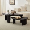Nesting Coffee Table Set of 2 Cocktail Table Center Table Sofa Side Table Irregular Accent Table, Easy Assembly - ModernLuxe - 2 of 4