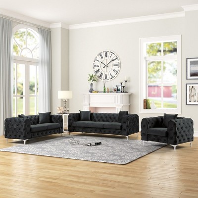 Modern Contemporary  with Deep Button Tufting Dutch Velvet -Morden Fort