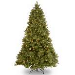 National Tree Company 7 ft Pre-lit 'Feel Real' Artificial Full Downswept Christmas Tree, Green, Douglas Fir, White Lights, Includes Stand