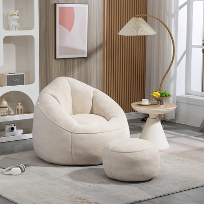 Vynxaria Premium Super Fiber Bean Bag Chair Soft Foam Filled, Lightweight for Indoor Use (Living Room/Bedroom)