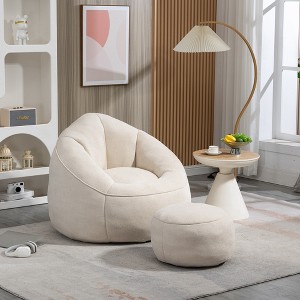 Vynxaria Premium Super Fiber Bean Bag Chair Soft Foam Filled, Lightweight for Indoor Use (Living Room/Bedroom) - 1 of 4