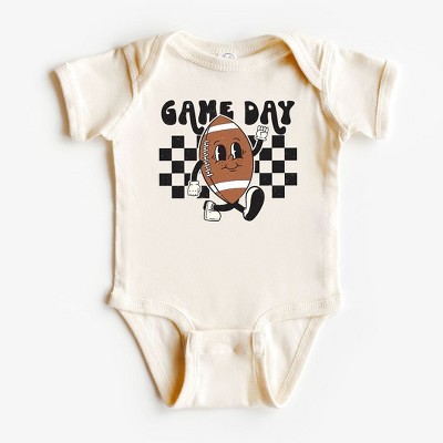 The Juniper Shop Football Game Day Checkered Baby Bodysuit