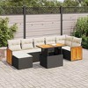 vidaXL Patio Sofa Set with Cushions Modular Conversation Set 8 Piece Poly Rattan - Black - 2 of 4