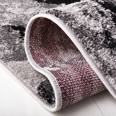 Adirondack Grey and Black Abstract Runner Rug 2'6" x 6'