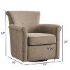 PAGED Modern Boucle Accent Chair Swivel Reading Chair Upholstered Living Room Chair with Wooden Base for Reading Room, Bedroom - 4 of 4