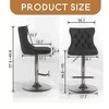 Modern Velvet Counter Height Swivel Bar Stools Chairs, Height-Adjustable Upholstered Barstools with Silver Legs, Set of 2 - Leovsnove - 3 of 4