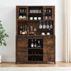 Whizmax Farmhouse Coffee Bar Cabinet with Sliding Barn Doors,Wine Cabinet with Wine&Glasses Rack,Tall Sideboard Buffet Cabinet for Kitchen,Dining Room - 2 of 4