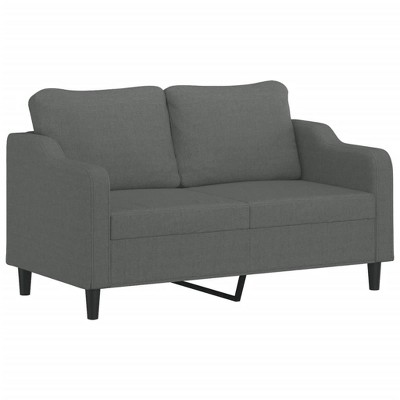 vidaXL 2-Seater Sofa in Dark Gray Fabric and Metal, Comfortably Padded, Chic Modern Design, Living Room or Office Furniture
