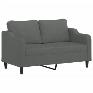 vidaXL 2-Seater Sofa in Dark Gray Fabric and Metal, Comfortably Padded, Chic Modern Design, Living Room or Office Furniture - 1 of 4