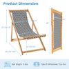 Tangkula 2pcs Foldable Patio Sling Chair w/ Solid Bamboo Frame & Breathable Canvas Seat Beach, Garden, Patio - image 3 of 4