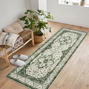 coucheta Multi-size Washable Area Rug, Vintage Floral Soft Low-Pile Durable Carpet with Non-Slip Backing, for Living Room, Bedroom, Dining Room - 1 of 4