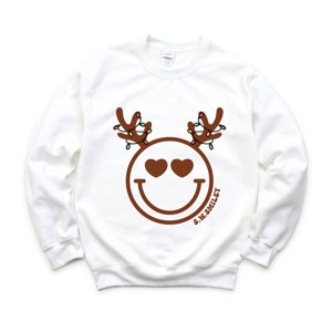 S.W.Smiley Reindeer Lights -  Womens Sweatshirt - 1 of 3