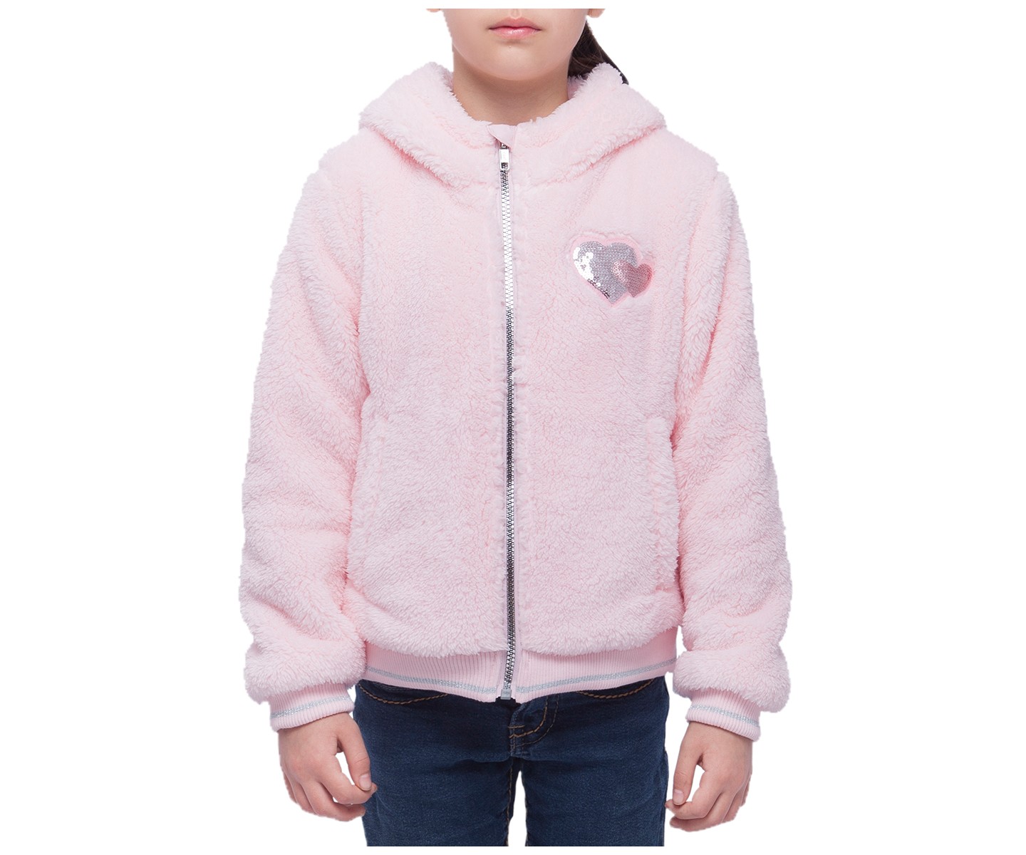 Куртка Rokka&Rolla Faux Shearling Jacket Fleece Warm Coat -Pink для девочек, цвет: Розовый — фото 1
