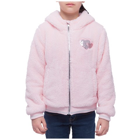 Куртка Rokka&Rolla Faux Shearling Jacket Fleece Warm Coat -Pink, size 6 для девочек, цвет: Розовый