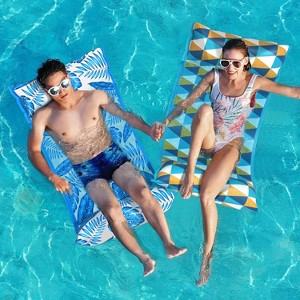 Jasonwell 2-Pack Water Hammock Pool Floats - 4-in-1 Inflatable Lounge Chair, Saddle, Drifter, Multicolor, Ideal for Pool, Lake & Beach - 1 of 4