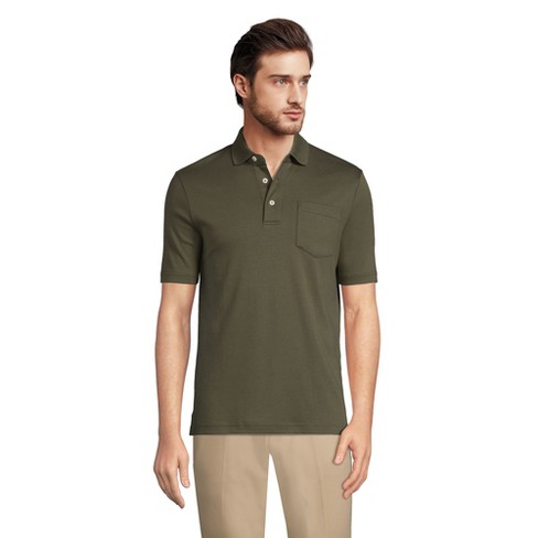 Lands' End Men's Short Sleeve Super Soft Supima Polo Shirt With