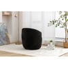 XIYUYEU Swivel Accent Chair, Chenille Fabric Upholstered Barrel Armchair With Black Powder Coating Metal Ring - 4 of 4