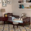 Costway Kids Toddler Wood Bed Bedroom Furniture w/ Guardrails Black/Brown/Grey/White - 2 of 4