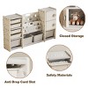 SEVOBAL Utility Storage Cabinets Kids Toy with 8 Removable Bins, 4-Tier Book Organizers and 2 Cabinets for Playrooms, Gray, 12.6"*62.99"*36.22" - 4 of 4