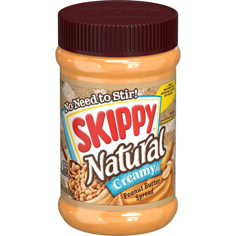 Skippy Natural Creamy Peanut Butter - 15oz, 1 of 16