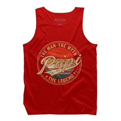 Men's Design By Humans Vintage Sunset Papi, The Man, Myth, Legend By COVI Tank Top