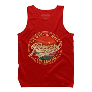 Men's Design By Humans Vintage Sunset Papi, The Man, Myth, Legend By COVI Tank Top - 1 of 2
