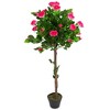 Northlight 47" Potted Green and Pink Artificial Rose Tree - 3 of 4