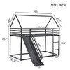 Hotraffy Twin over Twin House Bed with Ladder and Slider - 3 of 4