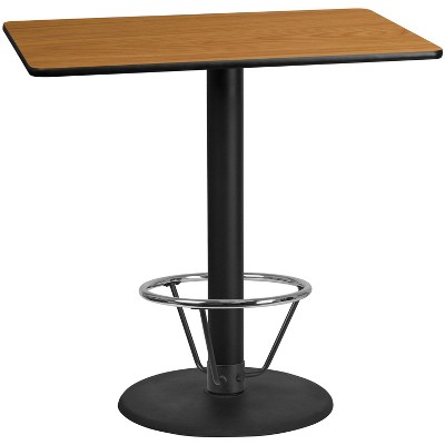 Emma and Oliver 30"x48" Rectangular Laminate Bar Table with 24"RD Foot Ring Base