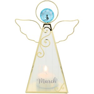 Pavilion Gift Company- March - 6.5" Angel Tealight Candle Holder Religion Faith Birthday Zodiac Pisces Aries Birthstone Gift - 1 of 4