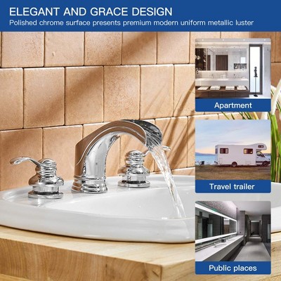 Chrome Polished 8-Inch Waterfall Widespread Bathroom Faucet