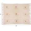 Storied Home Cotton Slub Throw with Tufted Flowers and Fringe, Natural and Tan Color - 2 of 4