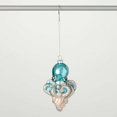 5.75"H Sullivans Iridescent Octopus Christmas Ornament, Blue, Christmas Tree Decor
