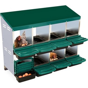 GAOMON Metal Chicken Nesting Box, 2 Layer Hen Nest Box, Roll Away Eggs Laying Boxes,Cleanable Pull Out Hen Roosting Boxes - 1 of 4