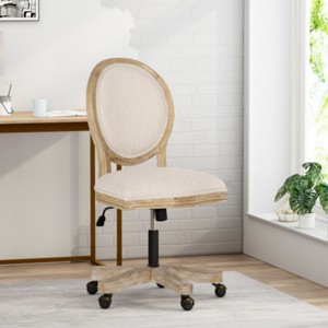 360° Swivel Home Office Chair with Wheels, Upholstered Adjustable Swivel Desk Chair for Home Office or Studio-Maison Boucle - 1 of 4