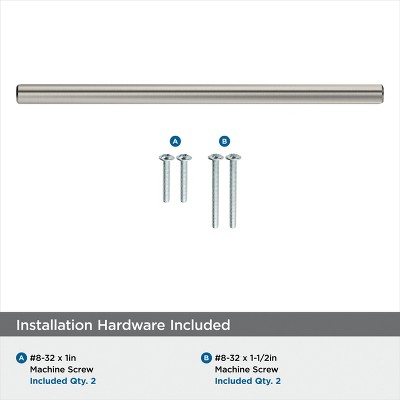Brushed Nickel 6-5/16" Bar Cabinet Pull with Mounting Hardware