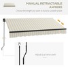 Resenkos Patio Awning, Outdoor Sun Shade Shelter Cover Awnings,12' x 10' Manual Retractable Awning Outdoor Sunshade Shelter for Patio, Balcony, Yard, - 3 of 4